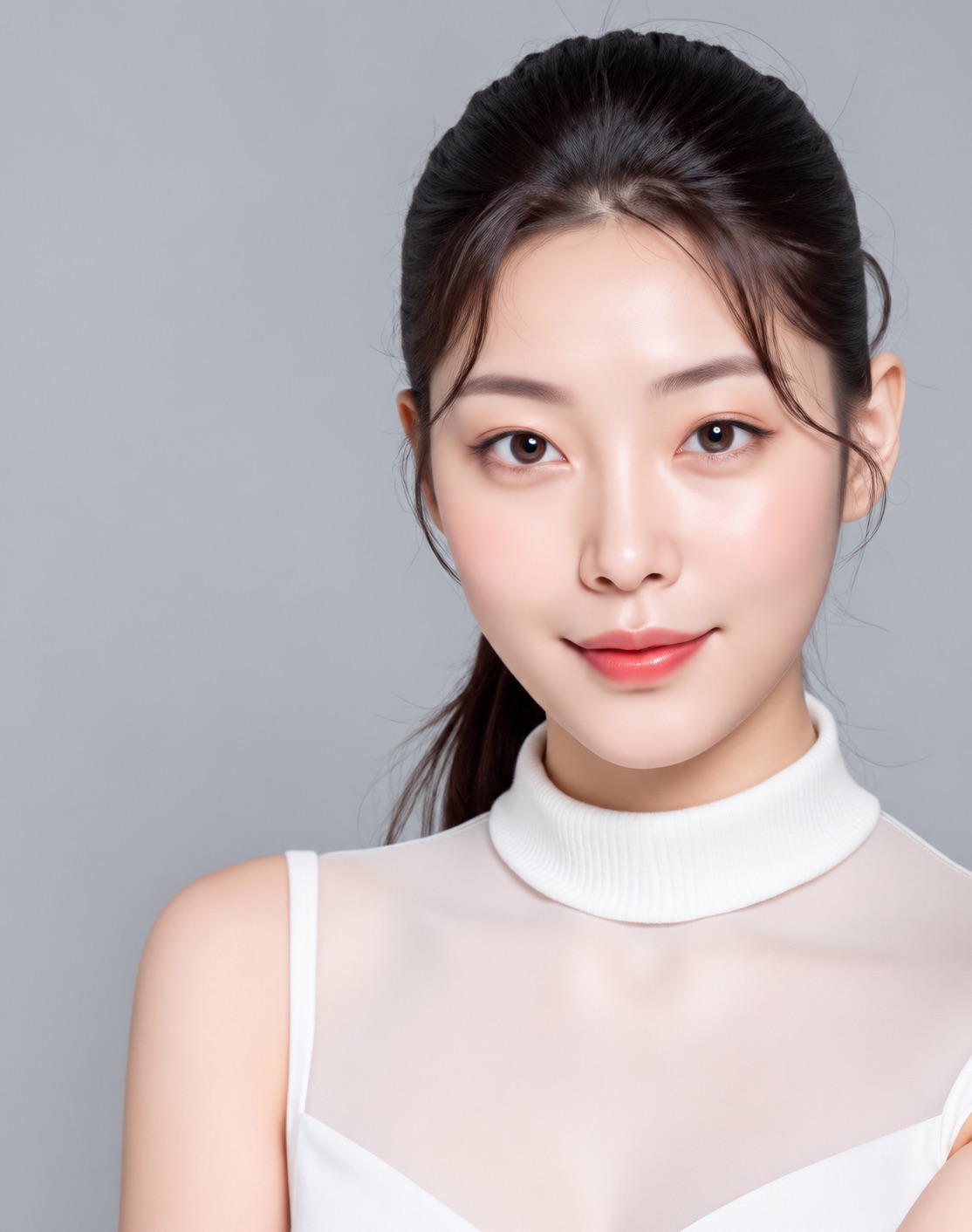 슈링크 유니버스 시술 후 피부가 탄력있고 맑아진 여성 모델